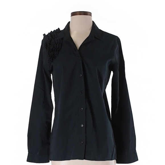 SIBEL SARAL ruffle shoulder button down blouse - Picture 1 of 4
